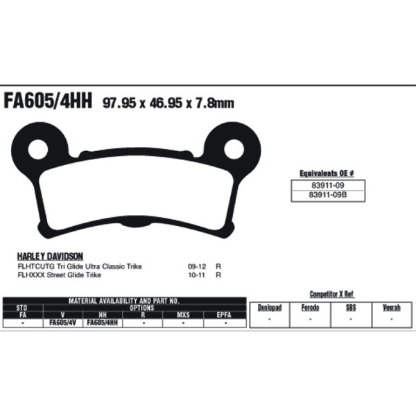EBC EBC Brake Pads FA605/4V